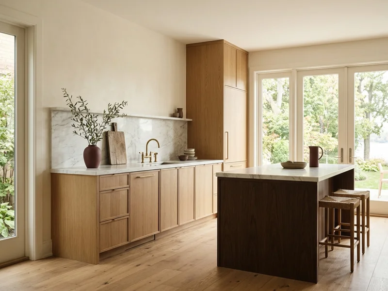 White oak kitchen in a Port Credit house