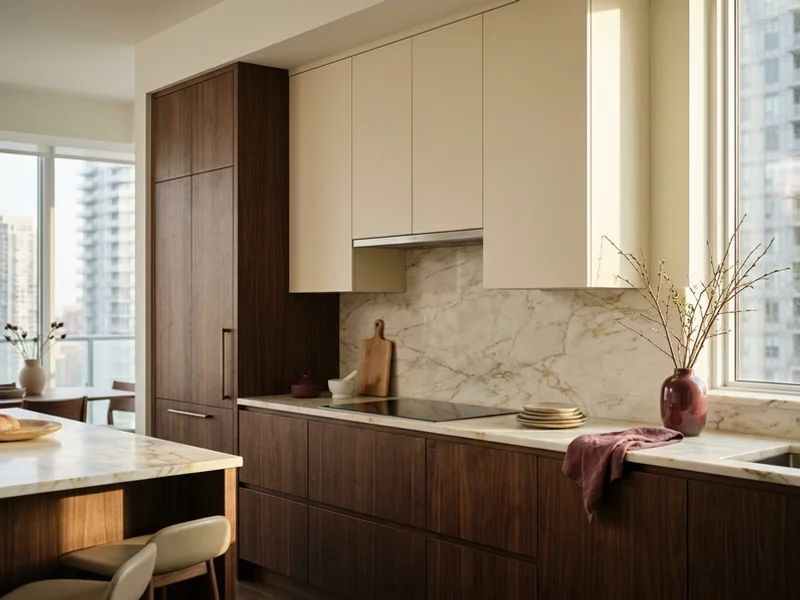 Flat-slab condo kitchen near Yonge and Sheppard