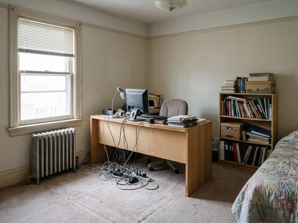 Before: flat-pack desk office in Forest Hill