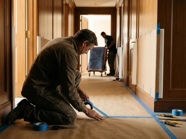 Corridor protection before moving cabinets